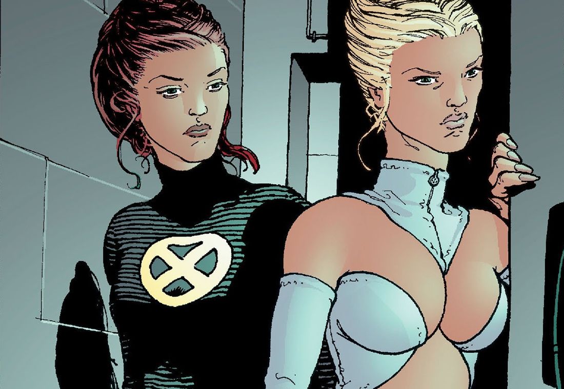 Emma Frost Frank Quitely New X-Men Cleavage