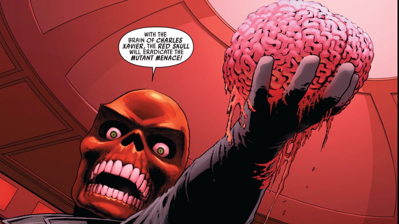 Marvel Red Skull Prof X brain