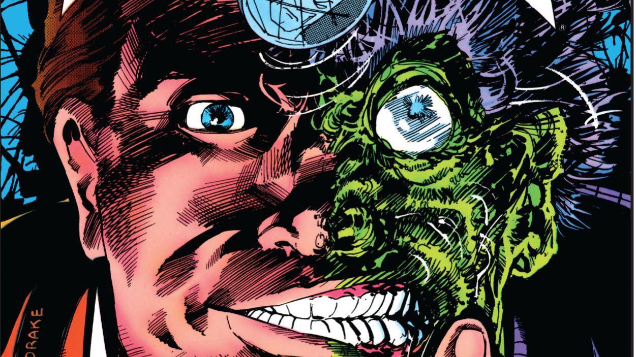 DC Comics Two Face closeup