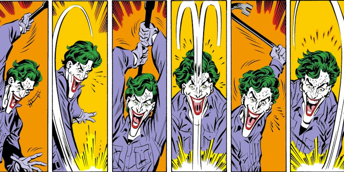 Joker uses a crowbar on Jason Todd in the "Death in the Family" storyline