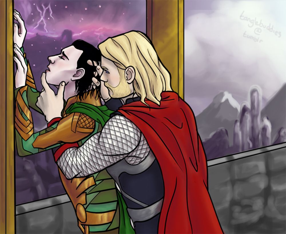 Loki and Thor share an embrace