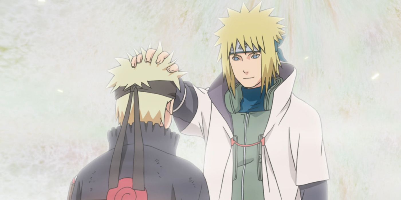 minato patting naruto's head in Naruto: Shippuden