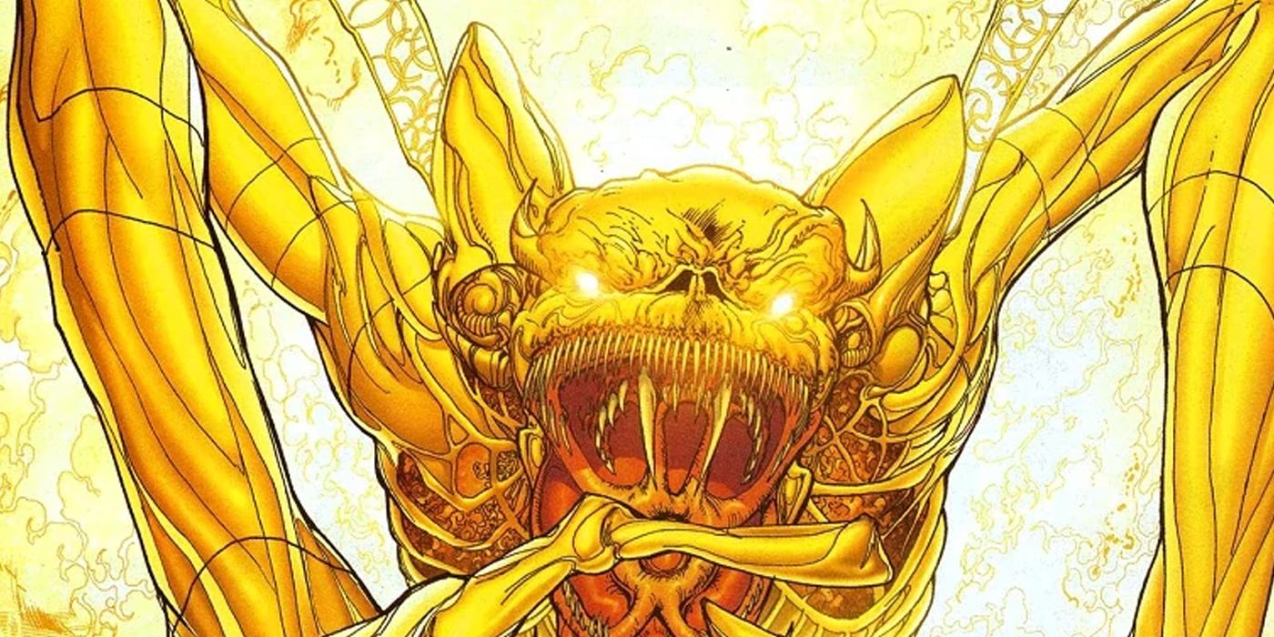 An image of DC Comics' Parallax roaring at its enemies