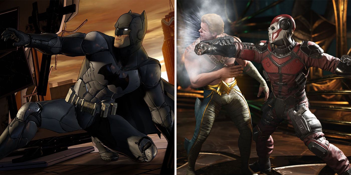 Batman and a screenshot from DC's Injustice Video Game