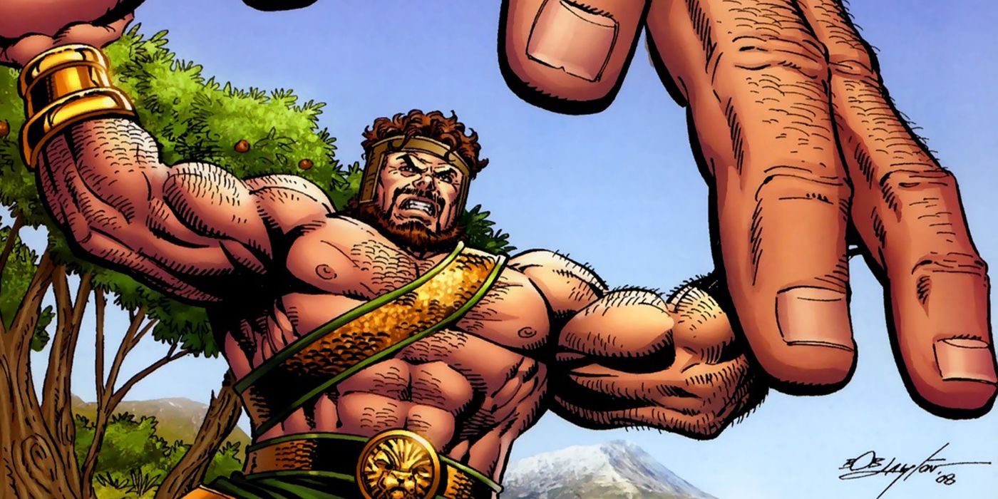 Hercules battles a giant hand in Marvel Comics