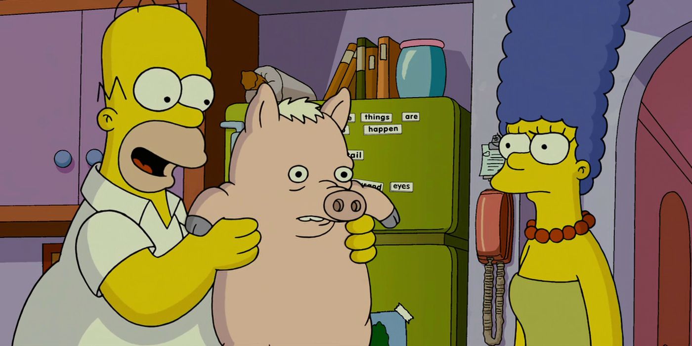 Homer holding Plopper in The Simpsons Movie