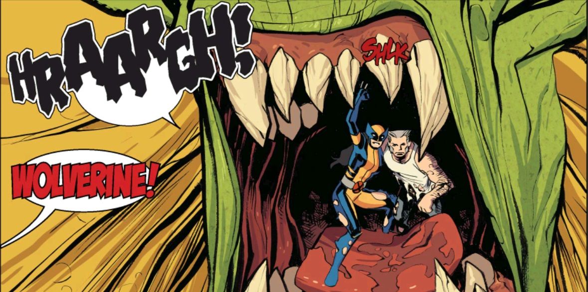 Old Man Logan saved by Wolverine In Fin Fang Foom