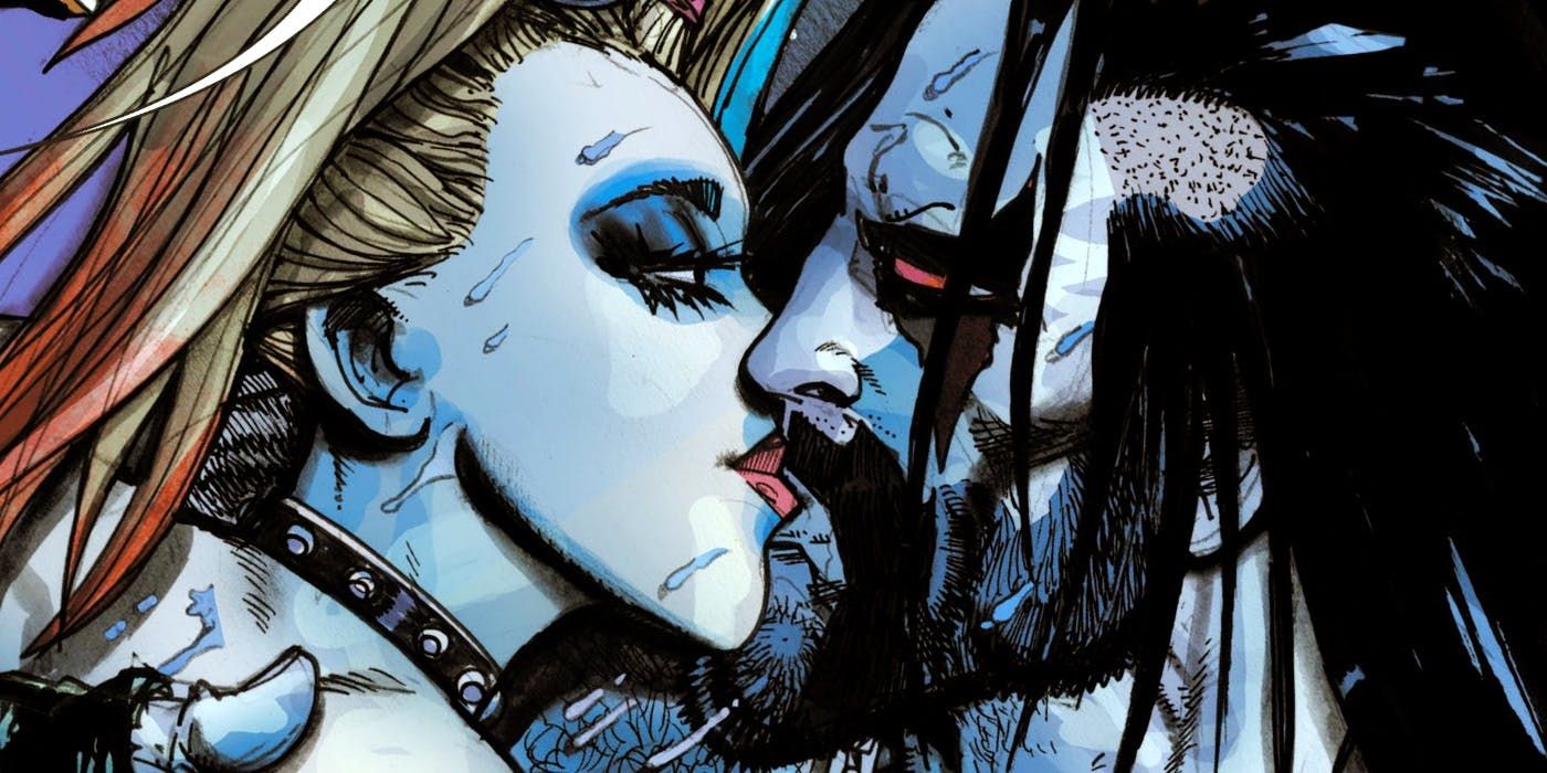 Harley Quinn kisses Lobo