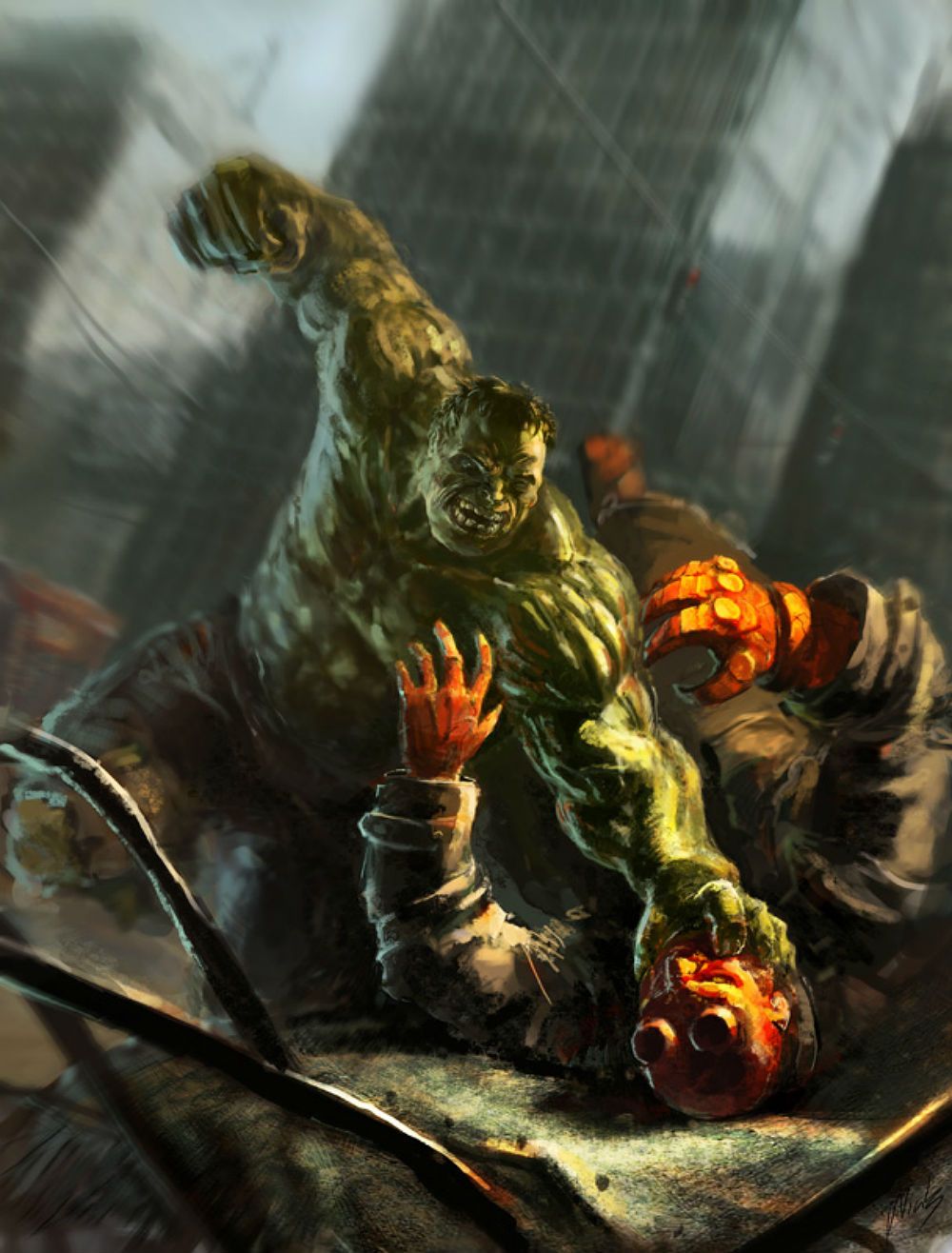 Hulk v Hellboy -Emil Cabaltierra