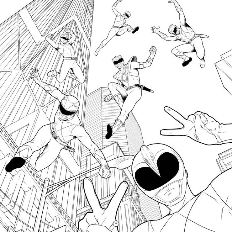 Preview Mighty Morphin Power Rangers Adult Coloring Book Cbr