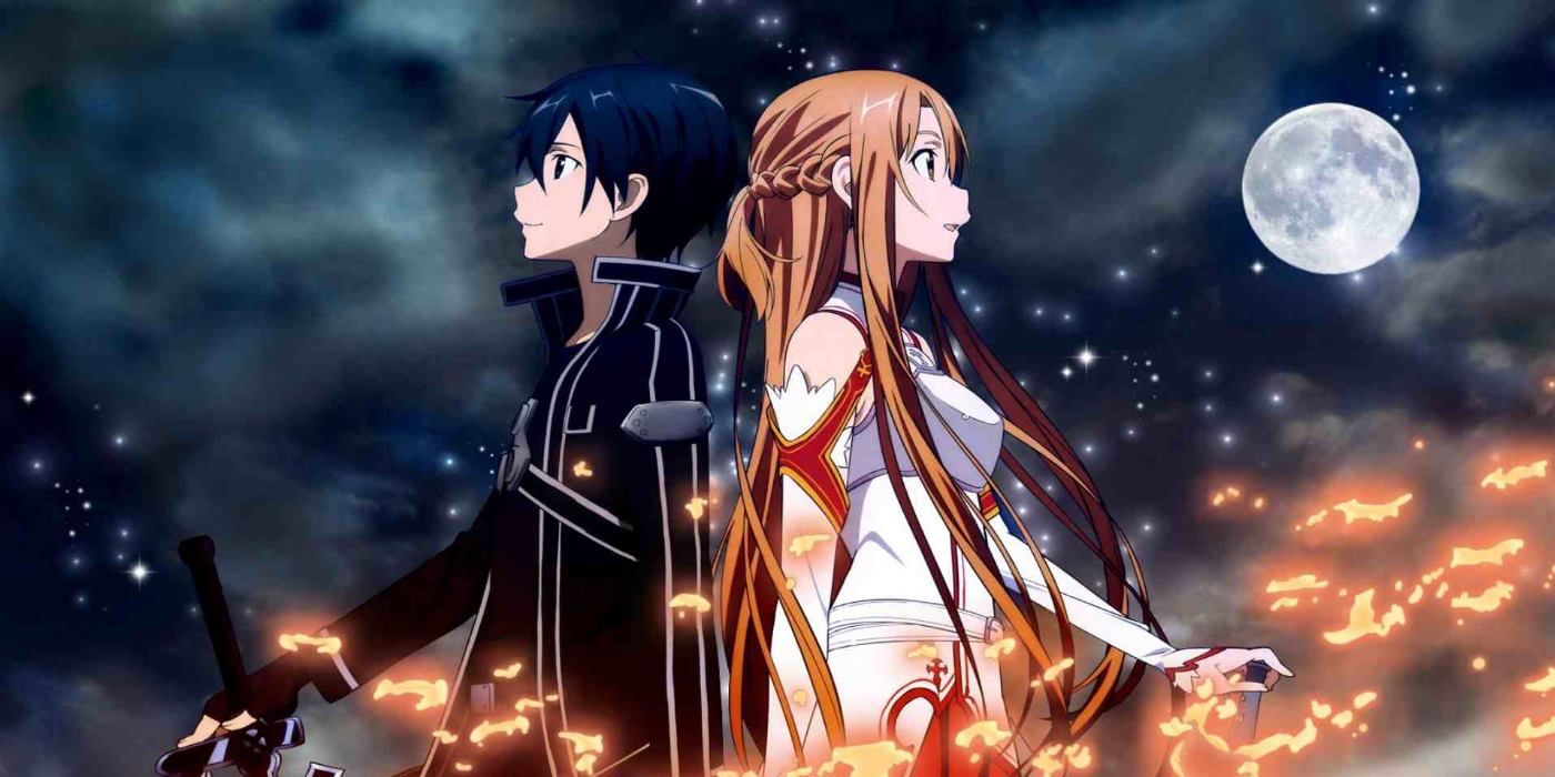 An image of Kirito and Asuna from the anime, Sword Art Online