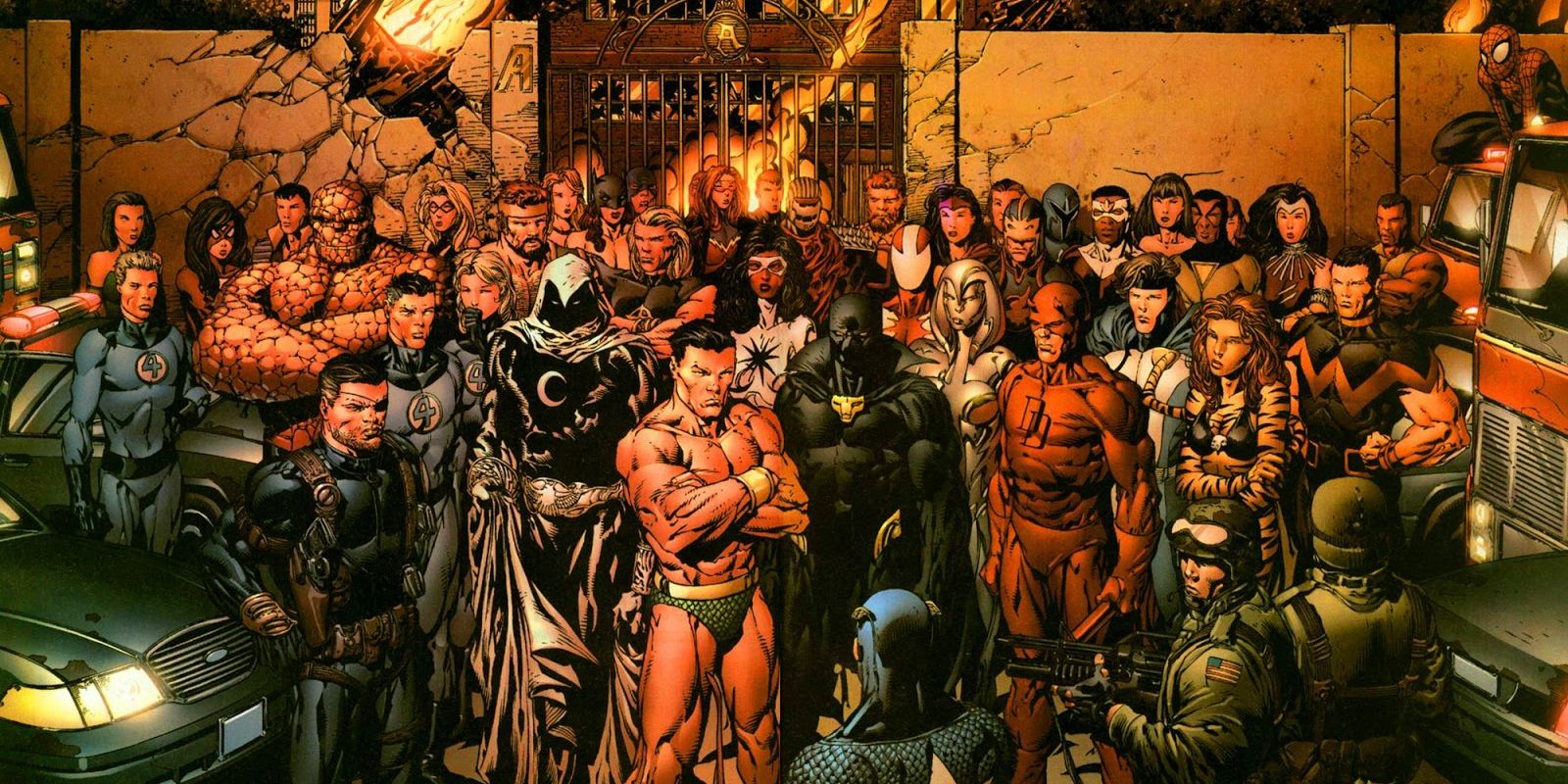 Avengers Disassembled full team standing together