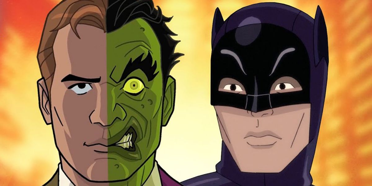 Batman vs Two-Face animated in the '60s style
