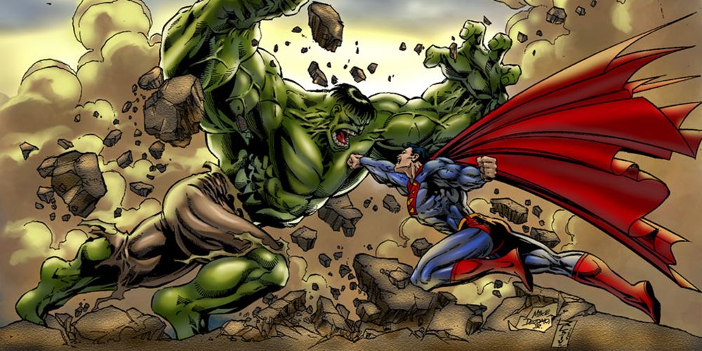 Marvel's Hulk fights DC's Superman