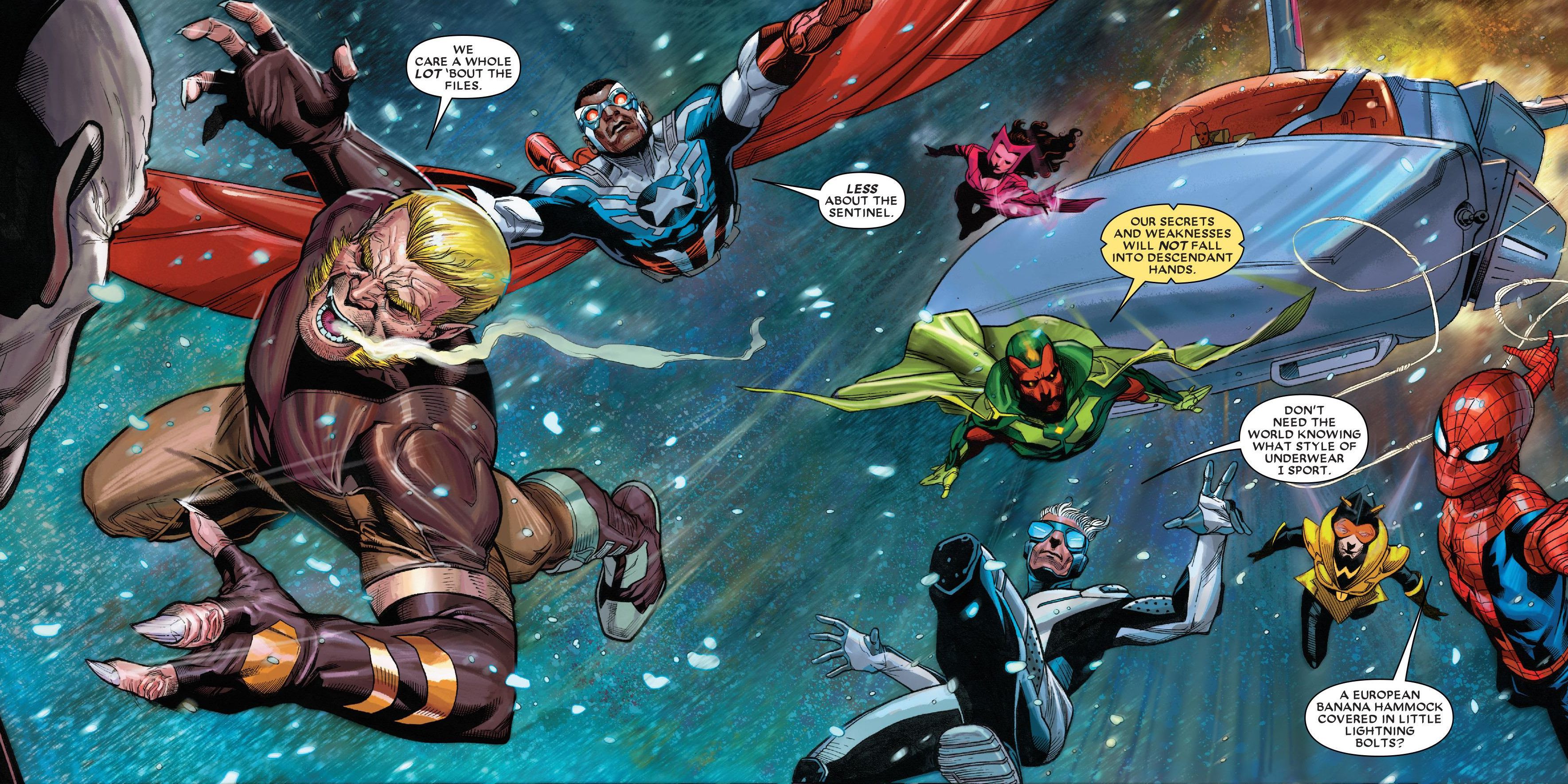 Sabretooth fights with the Avengers