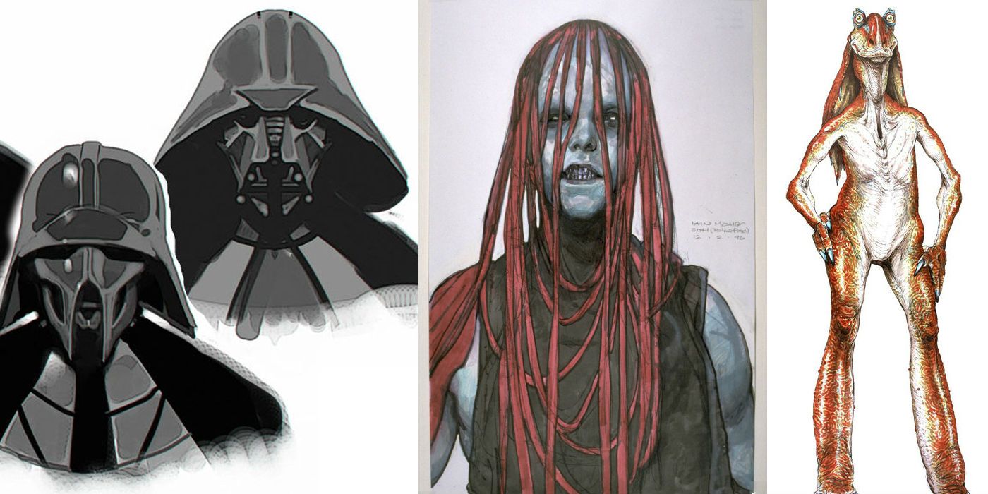 star-wars-concept-art-chewbacca-jar-jar-binks-darth-maul