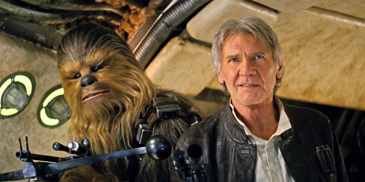 Han Solo and Chewbacce in Star Wars: The Force Awakens