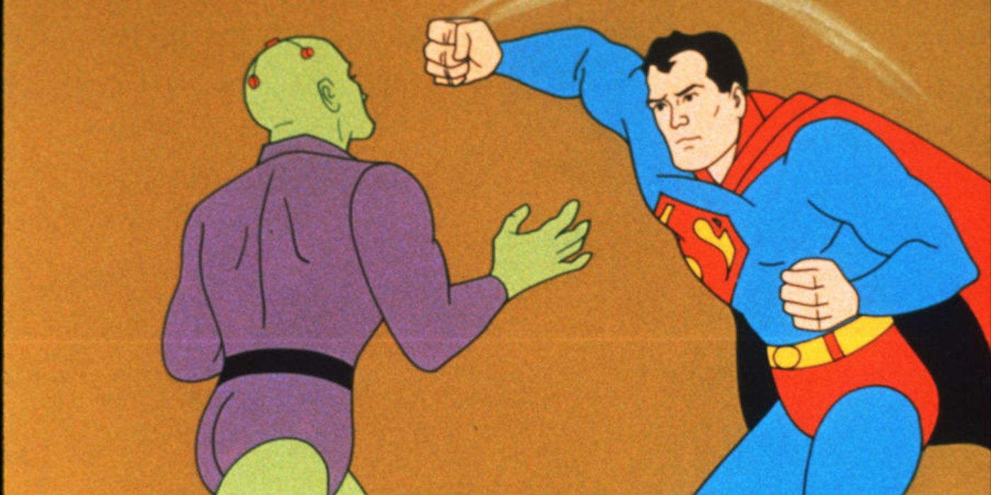 Superman punches Brainiac