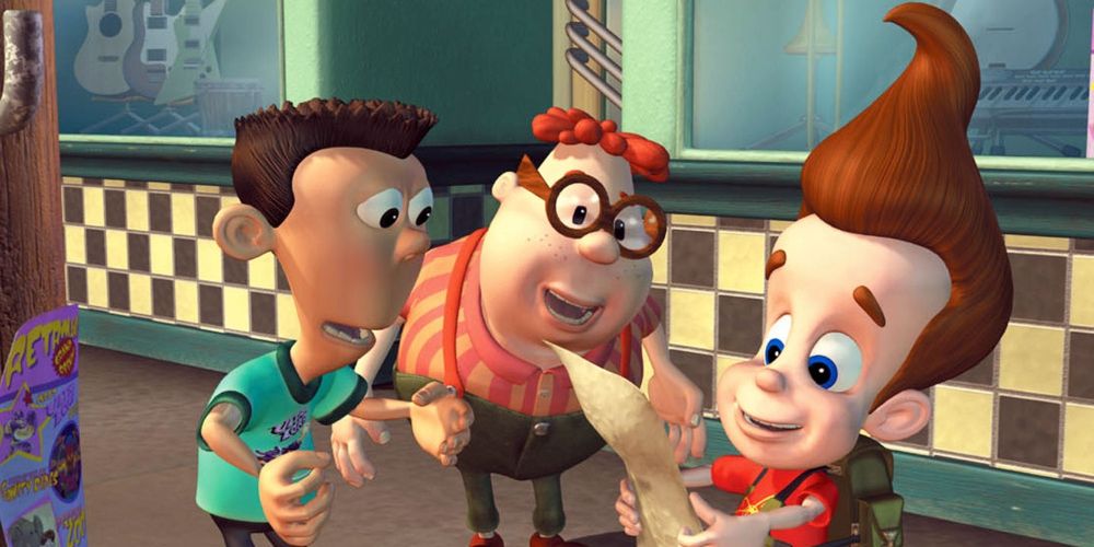 Jimmy Neutron and his friends hanging out
