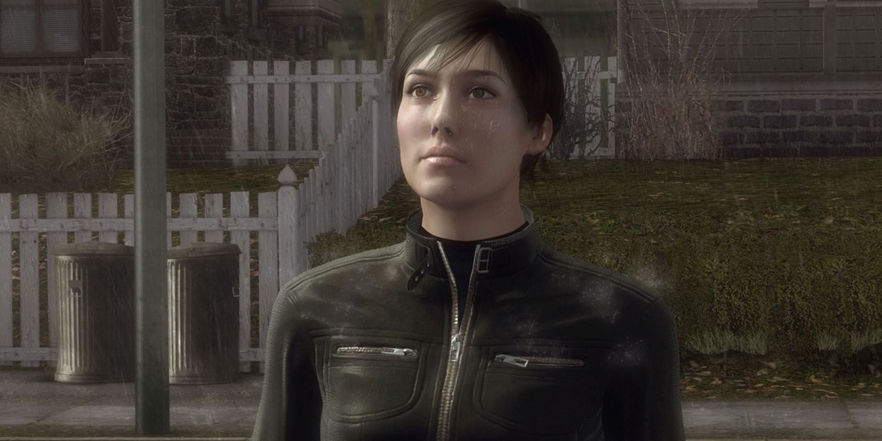 Madison Paige outside a house in Heavy Rain game