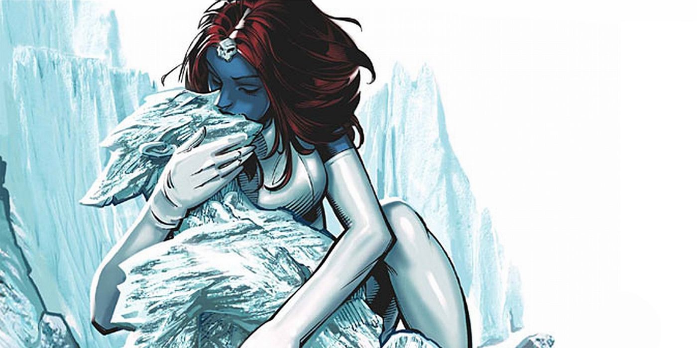 Mystique kissing Iceman in Marvel Comics