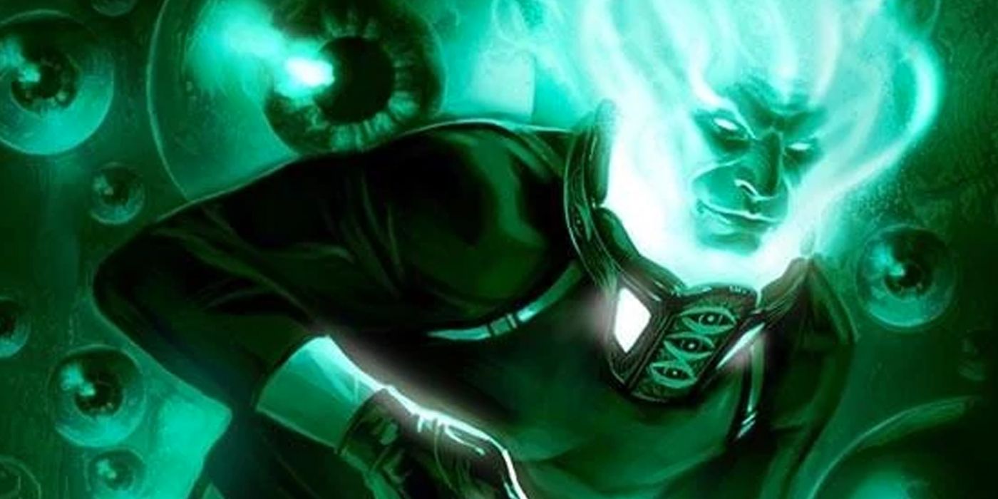 Ultimate Mysterio surrounded by floating eyeballs