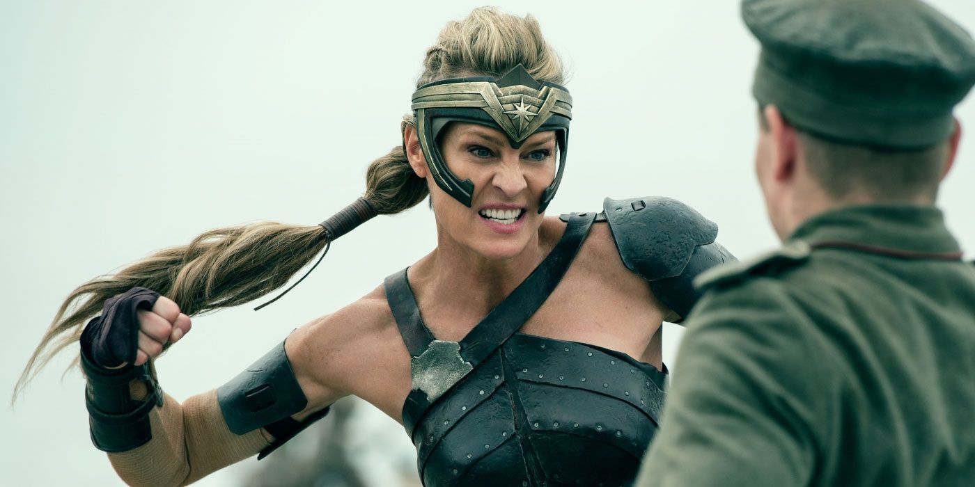 General Antiope fights soldiers on Themyscira in Wonder Woman