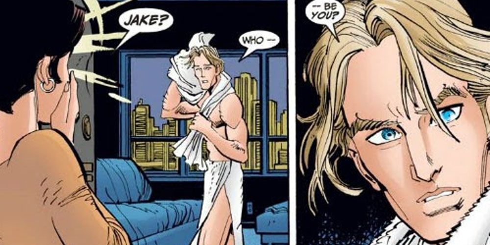 Jake Olson is confronted by Jane Foster in Thor comics