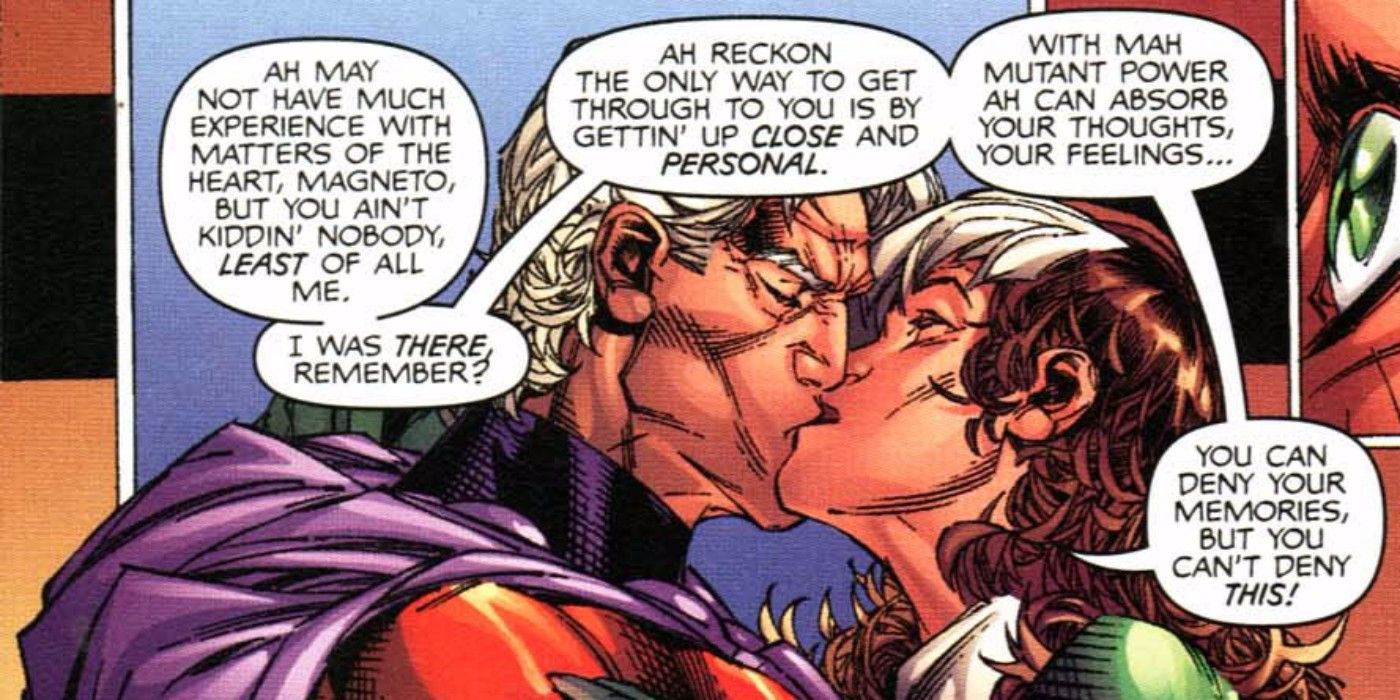 Magneto and Rogue Kiss