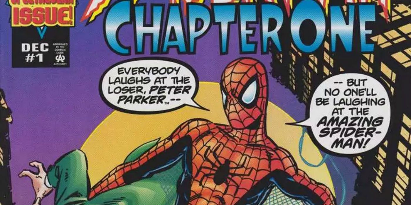 Spider-Man saves a civilian in John Byrne's Chapter One