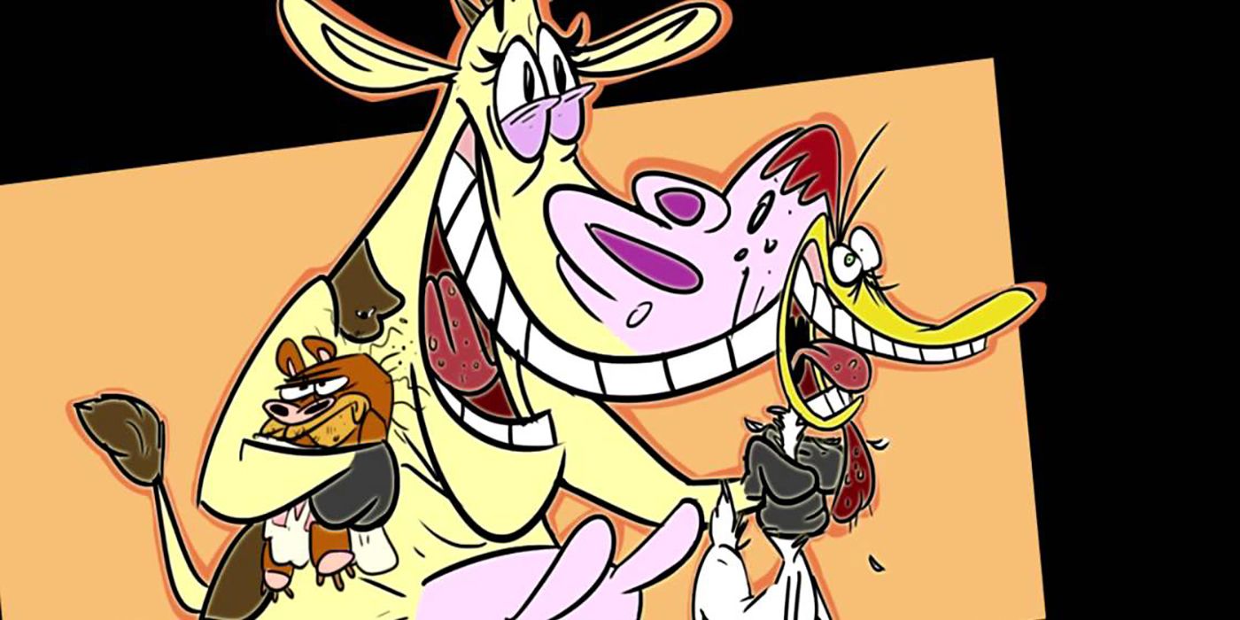 A promotional still for the Cartoon Network show, Cow and Chicken