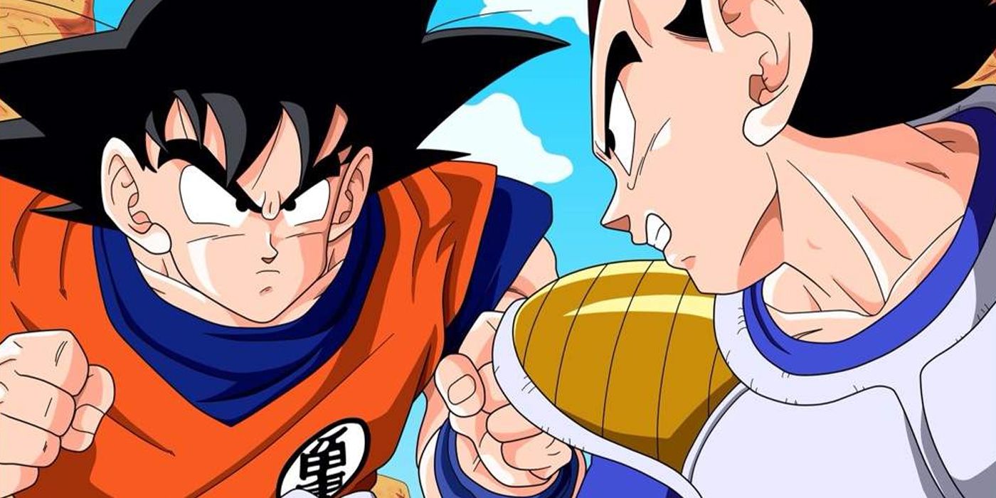 Goku and Vegeta facing off in Dragon Ball Z
