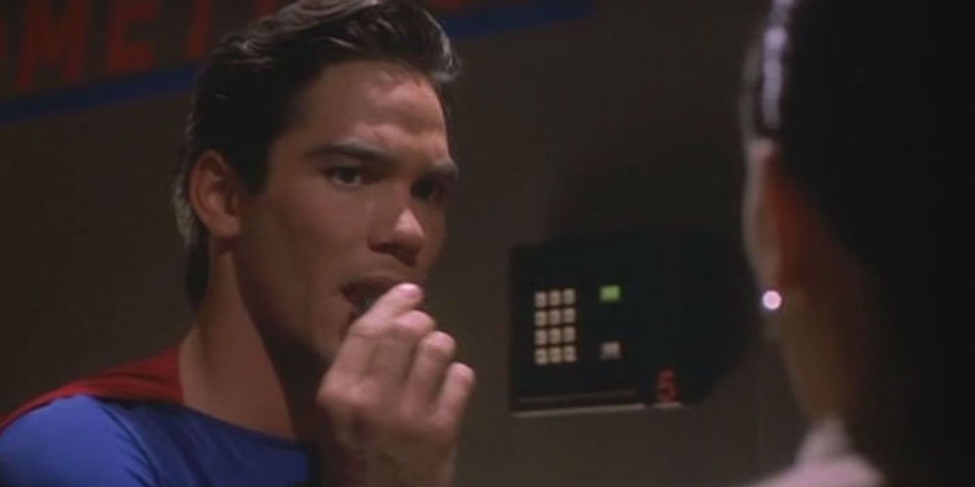 Superman swallows an exploding bomb in Lois & Clark