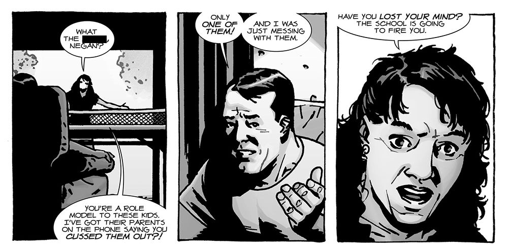 Negan before the dead rose in TWD Comic Panel