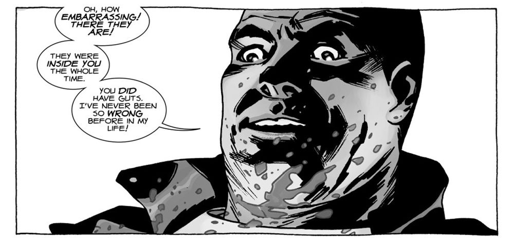 Negan laughing about eviscerating Spencer in TWD Comic Panel