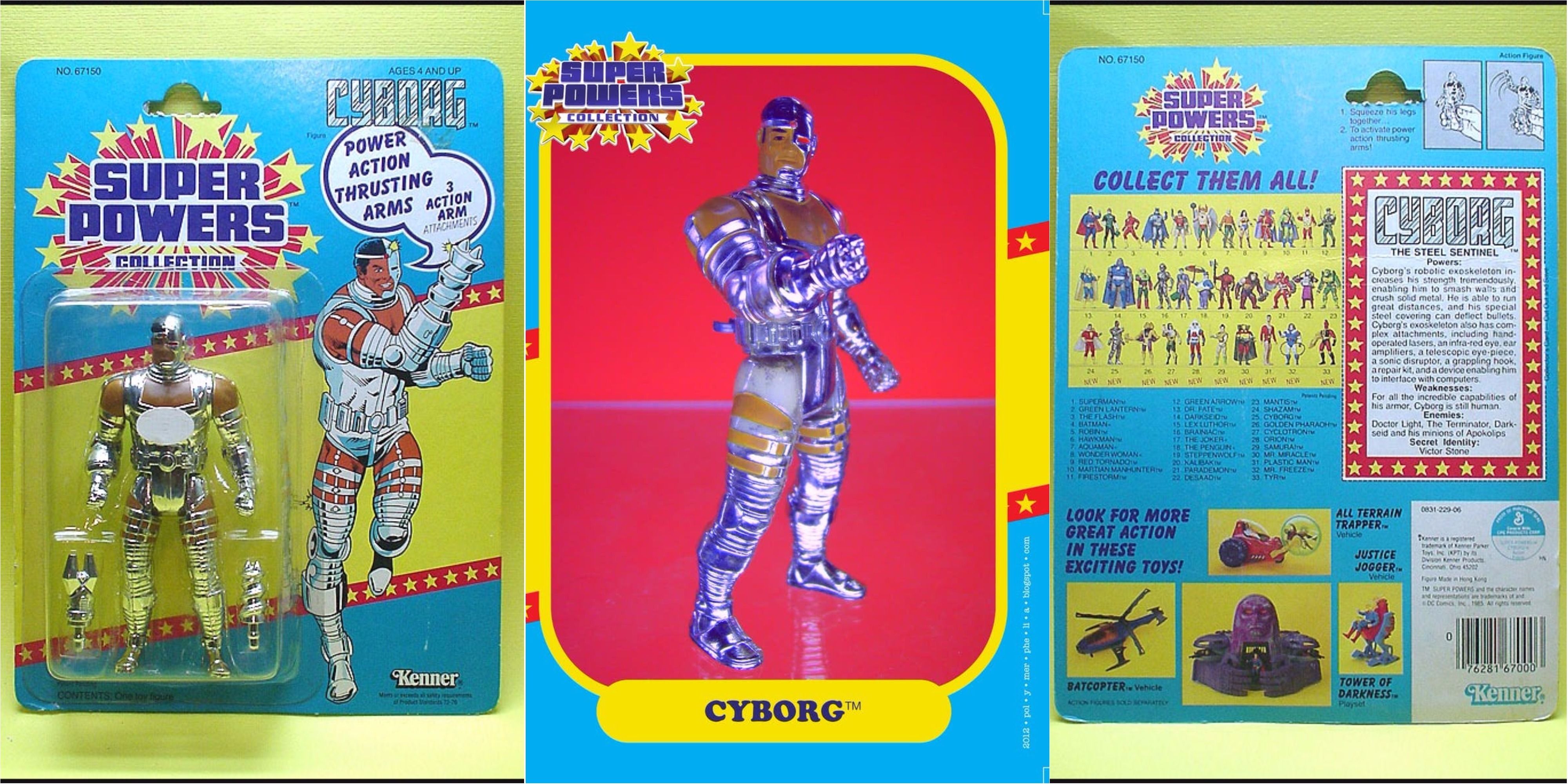 Super Powers Cyborg Action Figure Collage