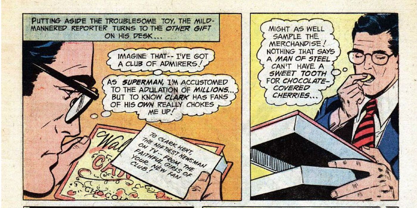 Clark Kent eats chocolate from Krypton in DC Comics