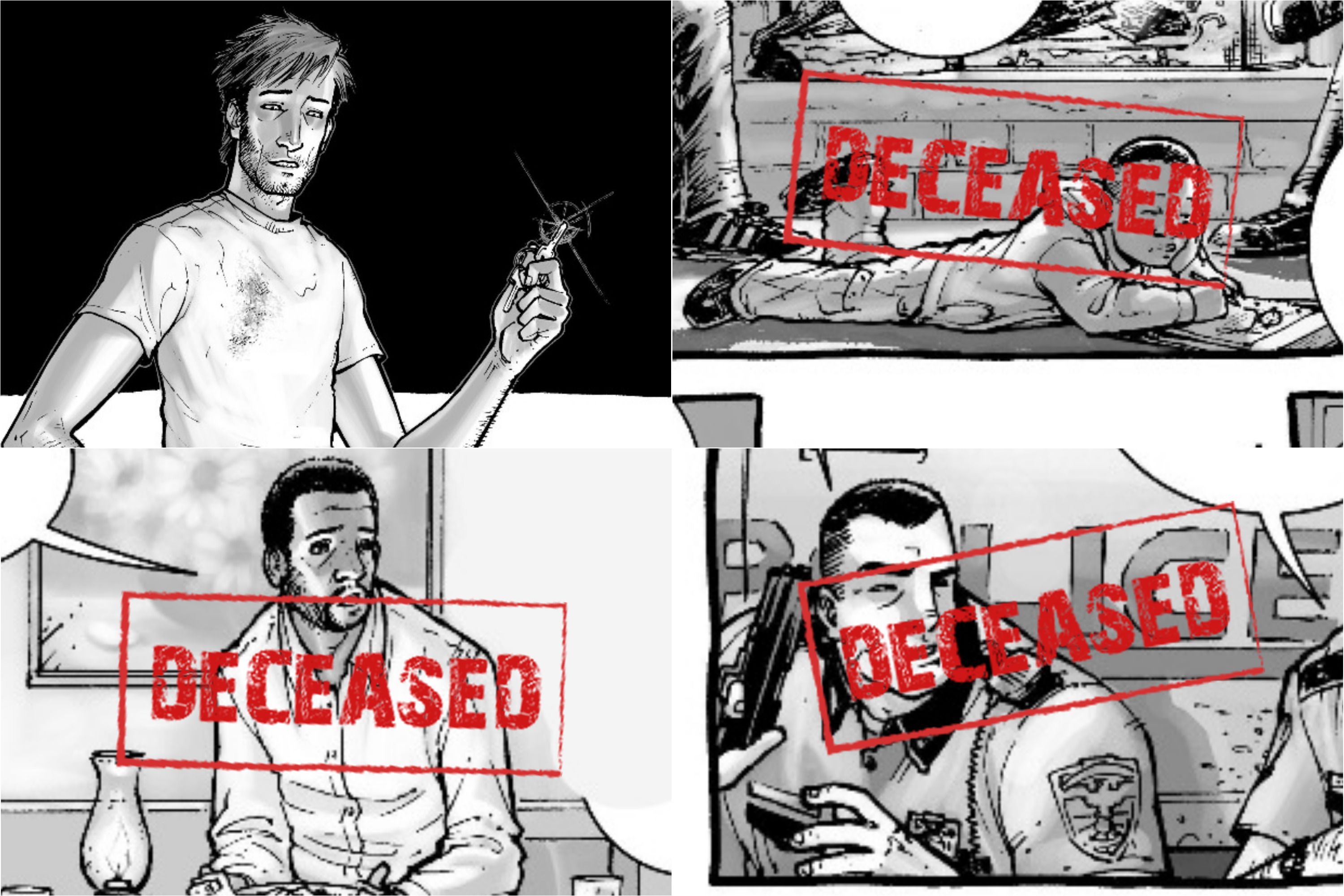 The Walking Dead first Issue Characters collage
