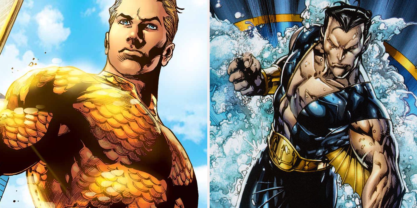 Aquaman and Namor in two different panels