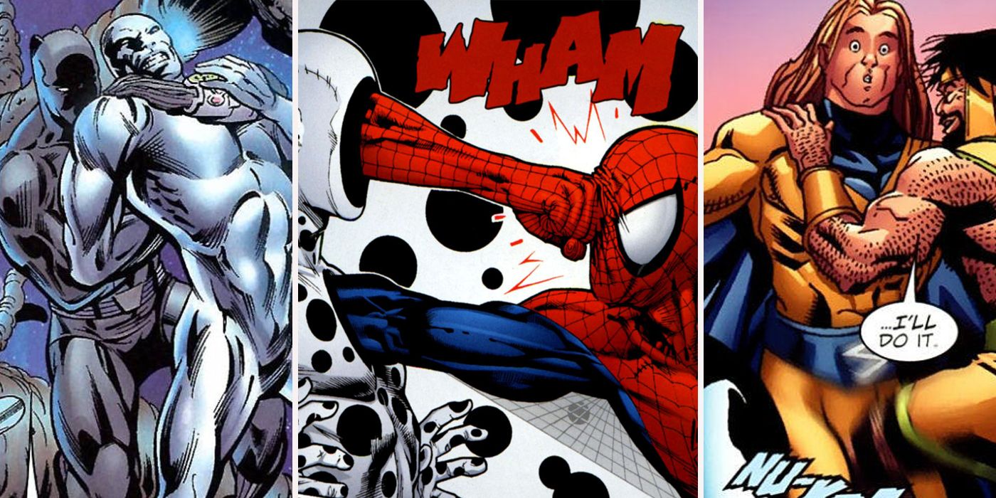 humiliating marvel hero fights surfer panther spider-man hercules sentry