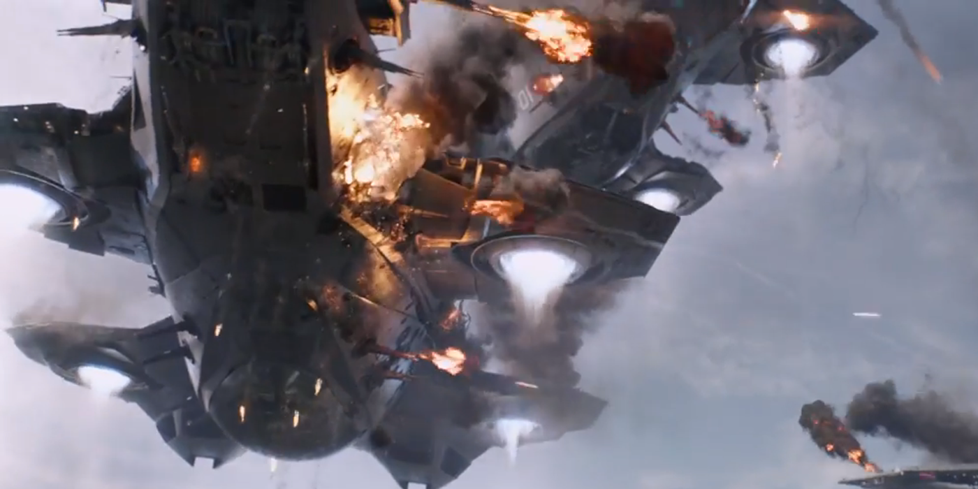 Captain America the Winter Soldier Exploding Hellicarriers 