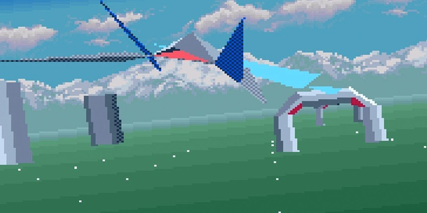 Flying the ship in the SNES Star Fox game.