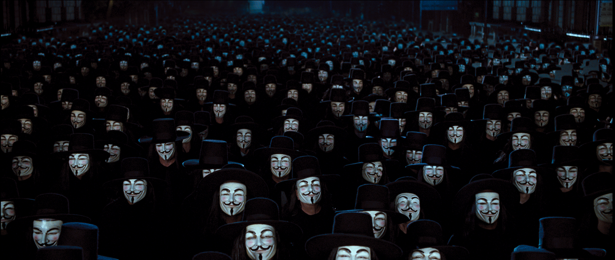 The masses in masks, marching on parliament.