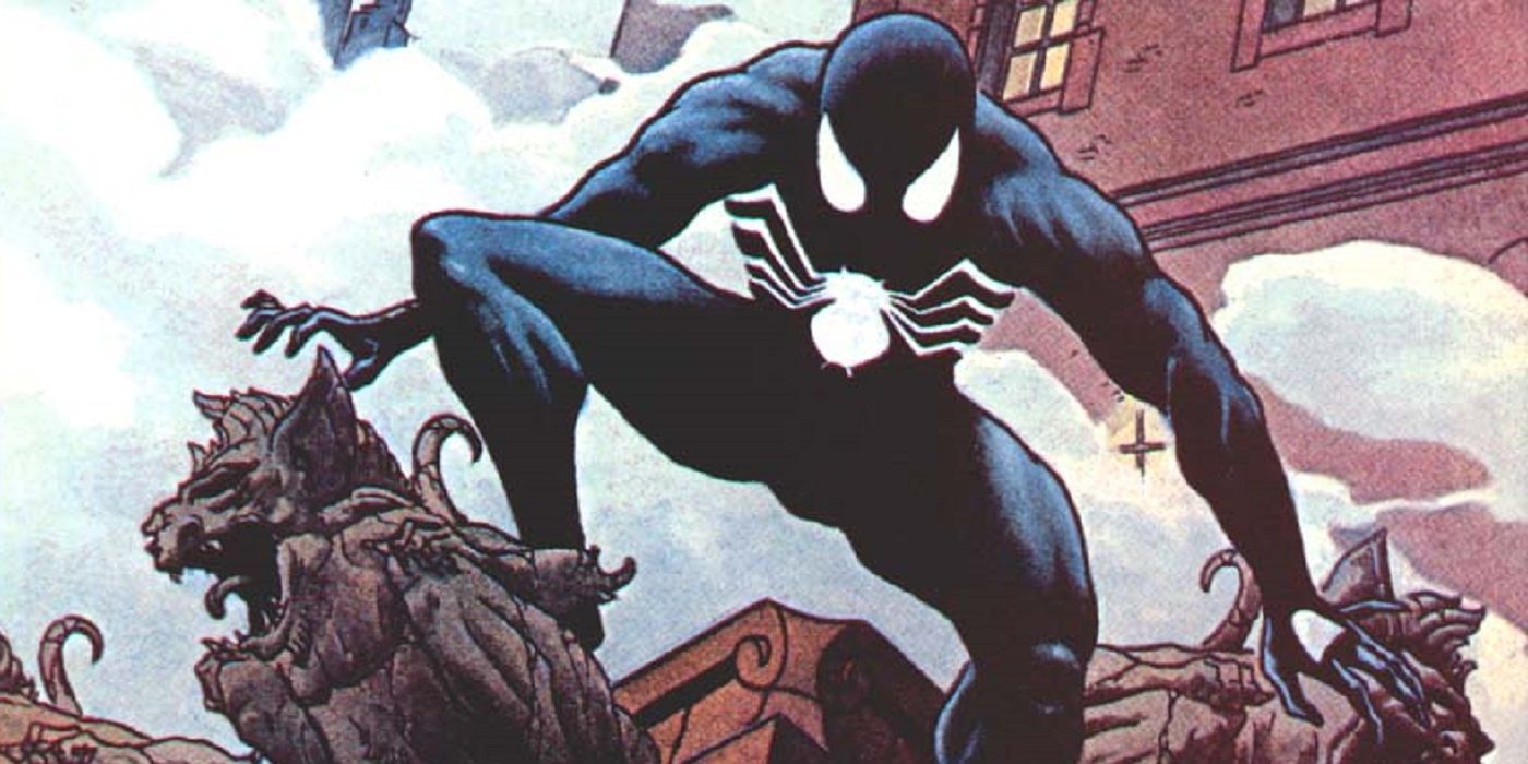 Spider-Man in his black alien costume
