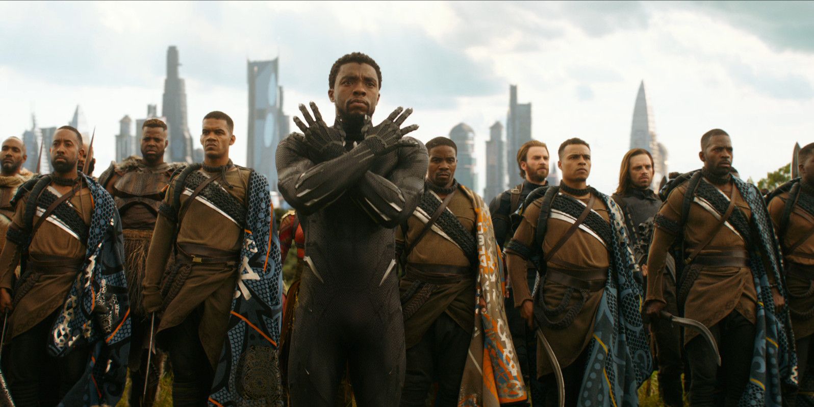 black panther and warriors ready to fight in the MCU