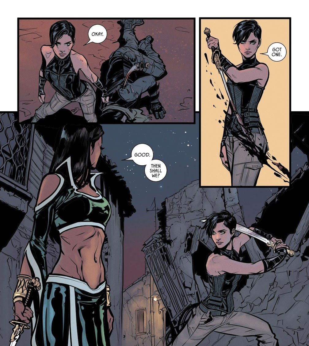Batman Catwoman Talia Al Ghul fight