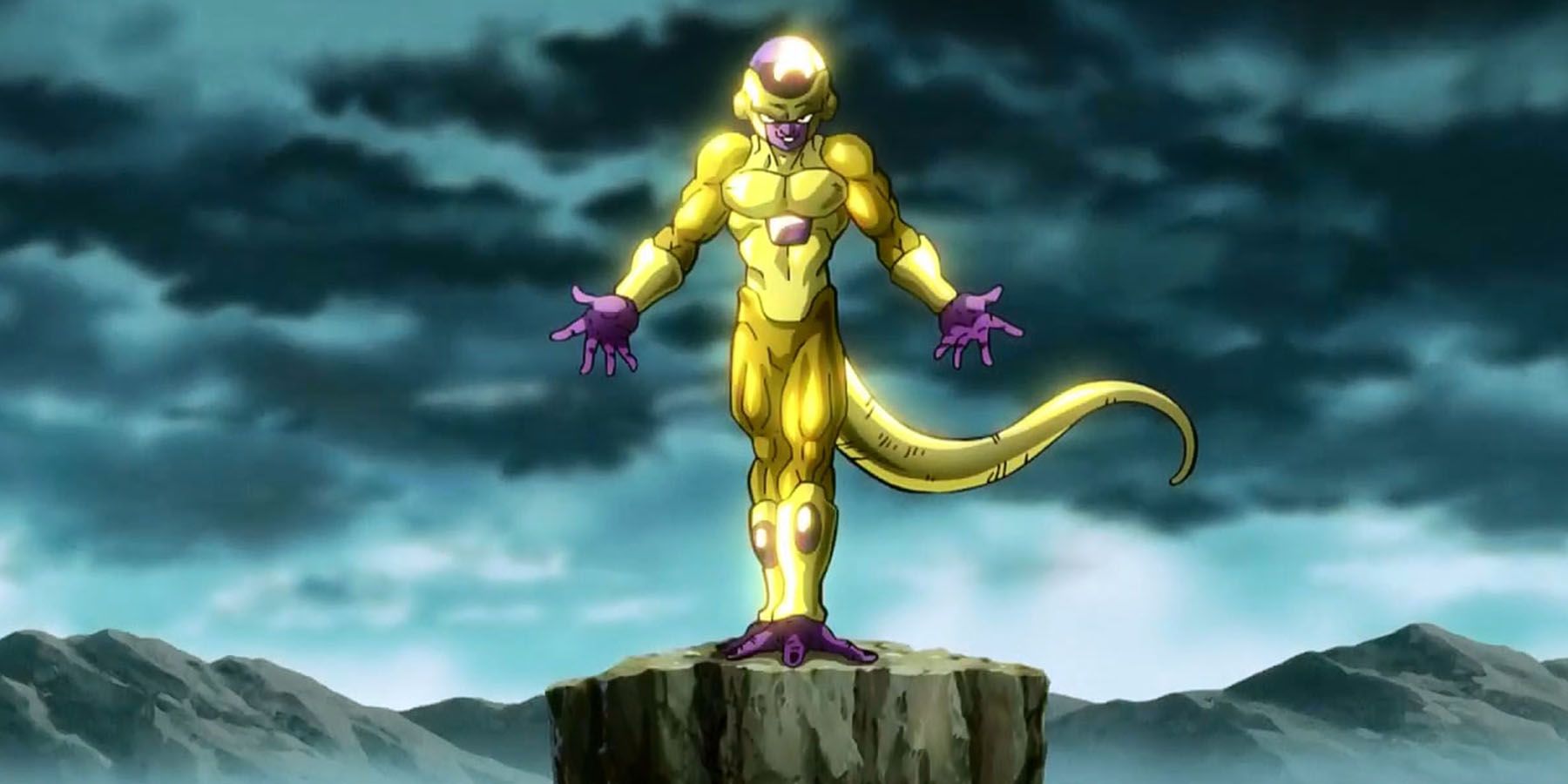 Golden Frieza poses after completing his transformation in Dragon Ball: Resurrection 'F'