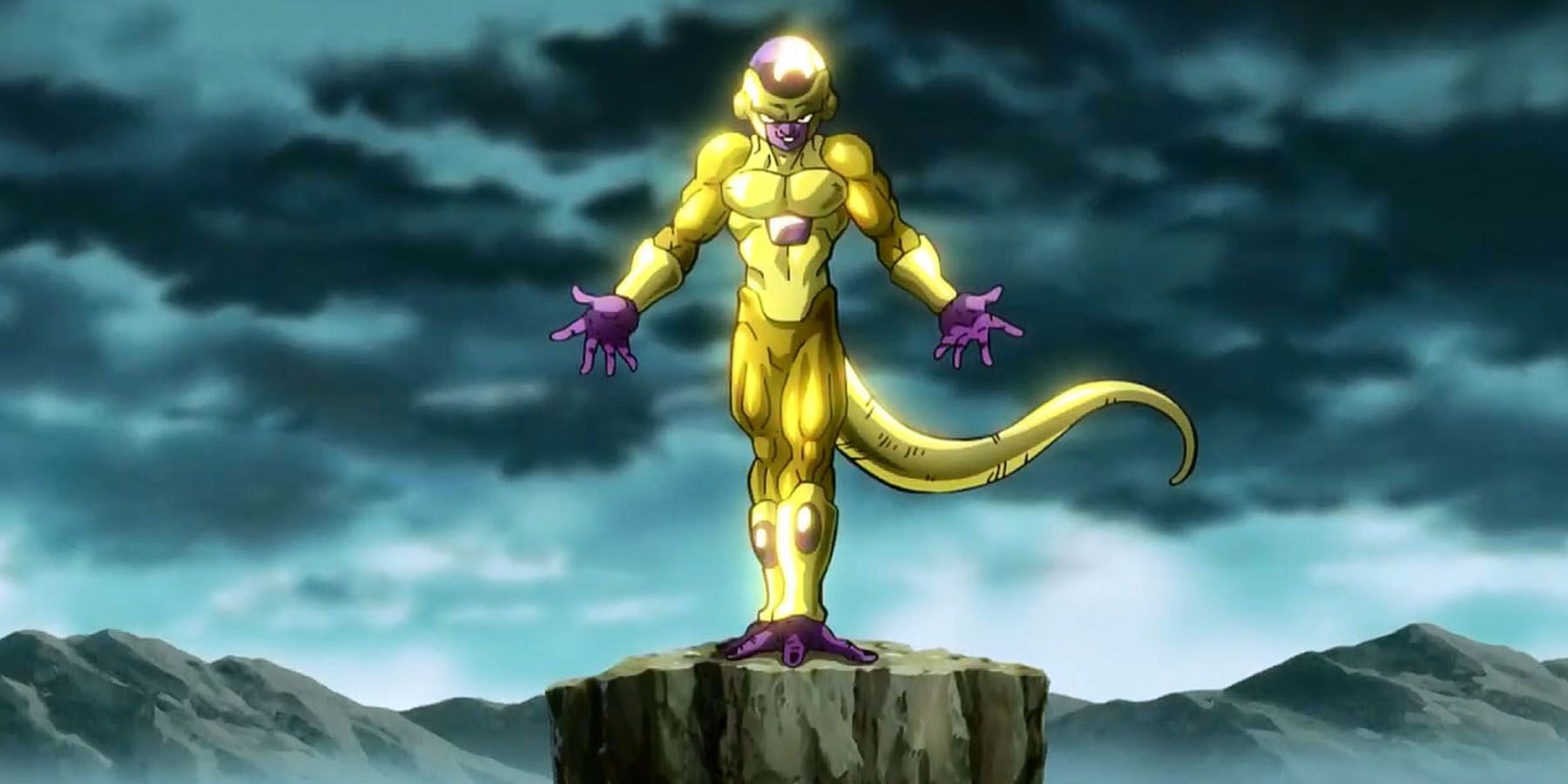 Golden Frieza poses after completing his transformation in Dragon Ball Resurrection F