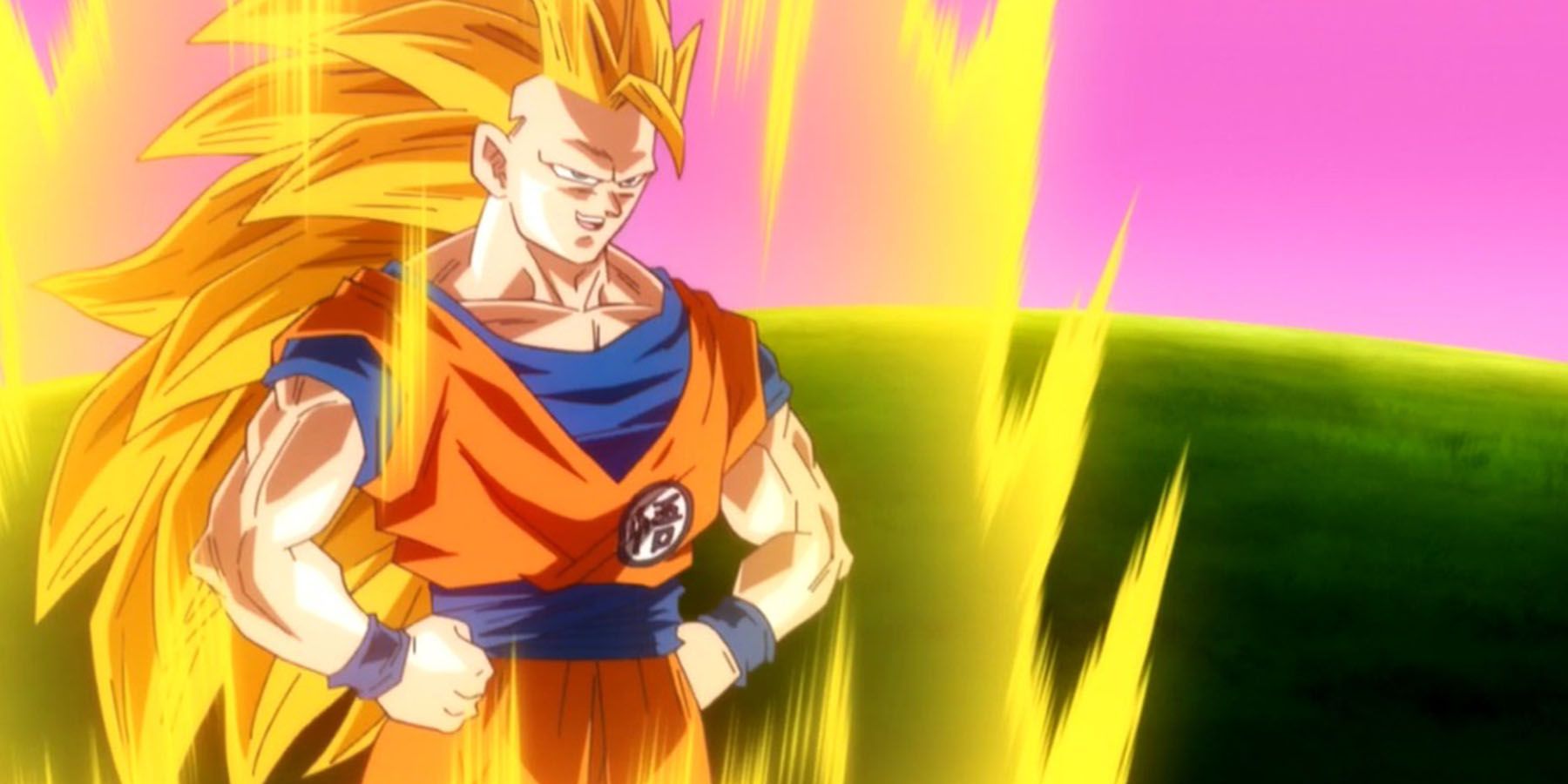 Super Saiyan 3 Goku braces himself for Beerus in Dragon Ball Super