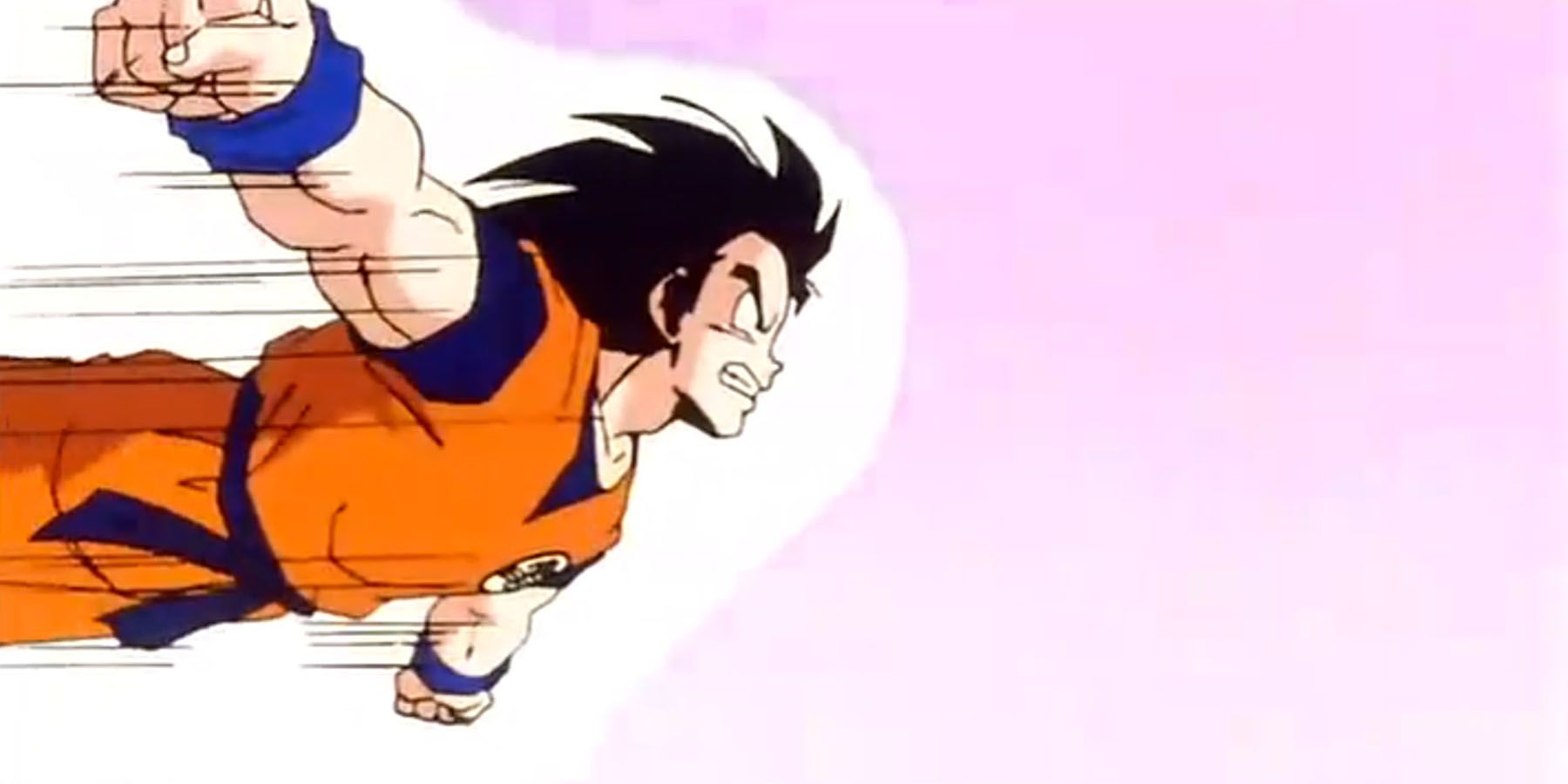 Goku flying at full force.